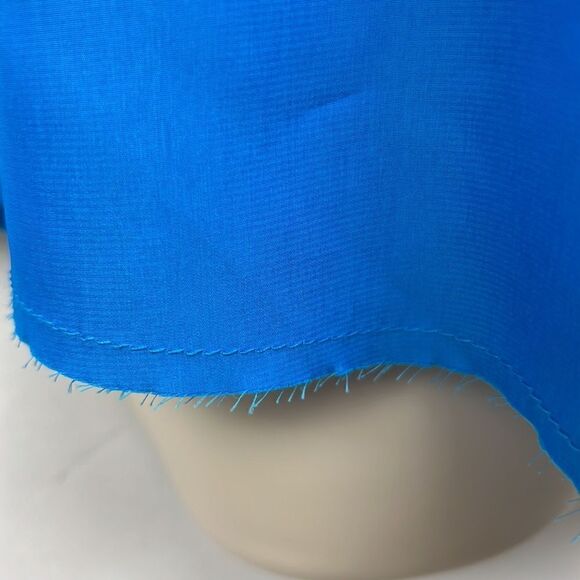 Baja East Blue One Shoulder top with frayed hem size 00 EUC - Picture 6 of 12